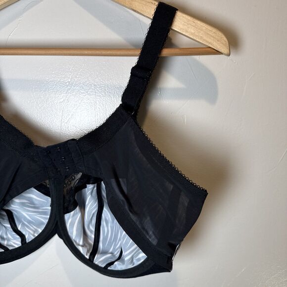 Elomi Morgan Banded Underwire Stretch Lace Bra Women's Size 40H (1) Black Pink - Picture 8 of 15